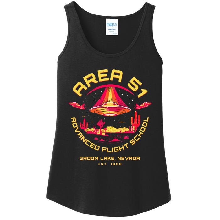 Area 51 Advanced Flight School Groom Lake Nevada Ufo Alien Ladies Essential Tank