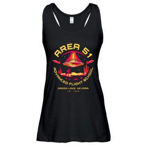 Area 51 Advanced Flight School Groom Lake Nevada Ufo Alien Ladies Essential Flowy Tank