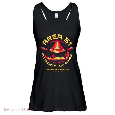 Area 51 Advanced Flight School Groom Lake Nevada Ufo Alien Ladies Essential Flowy Tank