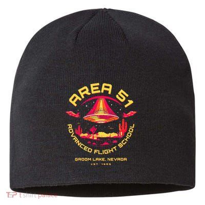 Area 51 Advanced Flight School Groom Lake Nevada Ufo Alien Sustainable Beanie