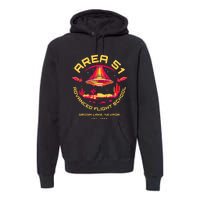 Area 51 Advanced Flight School Groom Lake Nevada Ufo Alien Premium Hoodie