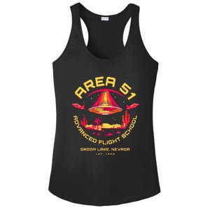 Area 51 Advanced Flight School Groom Lake Nevada Ufo Alien Ladies PosiCharge Competitor Racerback Tank