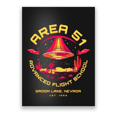 Area 51 Advanced Flight School Groom Lake Nevada Ufo Alien Poster