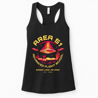 Area 51 Advanced Flight School Groom Lake Nevada Ufo Alien Womens Tank Top