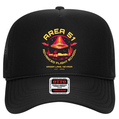 Area 51 Advanced Flight School Groom Lake Nevada Ufo Alien Trucker Hat