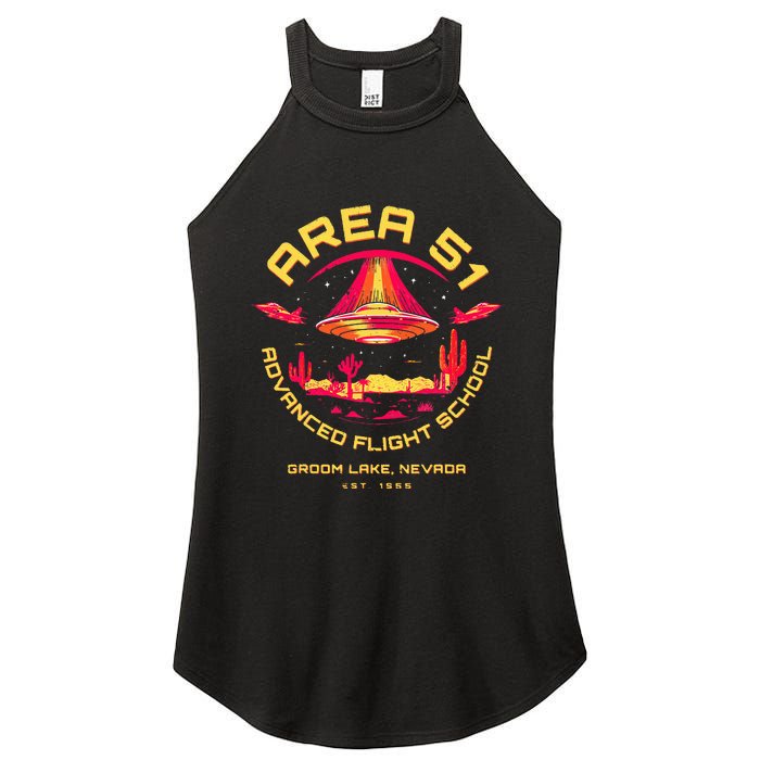 Area 51 Advanced Flight School Groom Lake Nevada Ufo Alien Women's Perfect Tri Rocker Tank