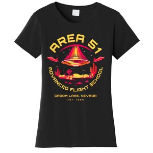 Area 51 Advanced Flight School Groom Lake Nevada Ufo Alien Women's T-Shirt