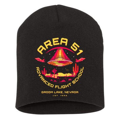 Area 51 Advanced Flight School Groom Lake Nevada Ufo Alien Short Acrylic Beanie