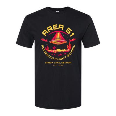 Area 51 Advanced Flight School Groom Lake Nevada Ufo Alien Softstyle CVC T-Shirt