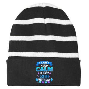 Awesome 52th Birthday For 52 Years Old At Age 52 Striped Beanie with Solid Band