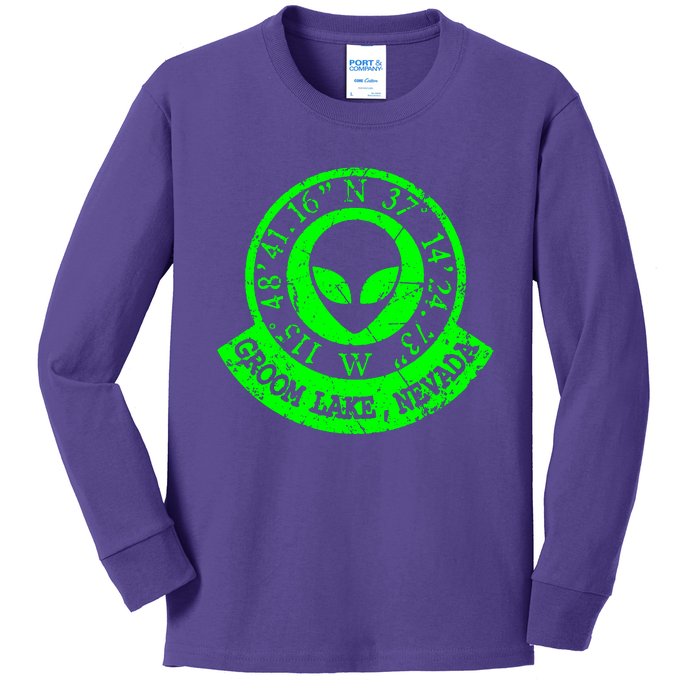 Area 51 Coordinates Kids Long Sleeve Shirt