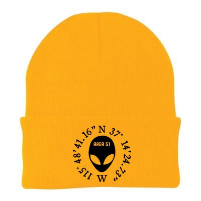 Area 51 Coordinates Ufo Alien Funny Knit Cap Winter Beanie