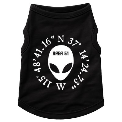 Area 51 Coordinates Ufo Alien Funny Doggie Tank