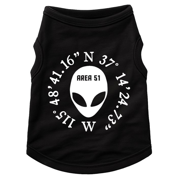 Area 51 Coordinates Ufo Alien Funny Doggie Tank