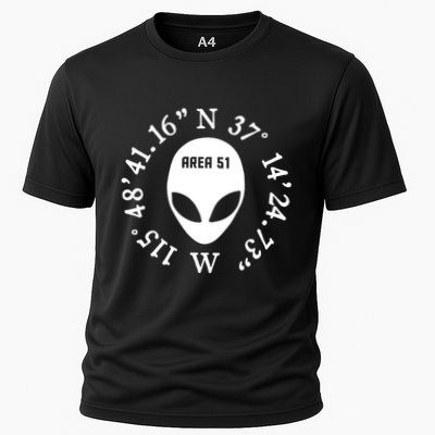 Area 51 Coordinates Ufo Alien Funny Performance Shirt