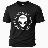 Area 51 Coordinates Ufo Alien Funny Performance Shirt