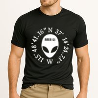 Area 51 Coordinates Ufo Alien Funny Performance Shirt