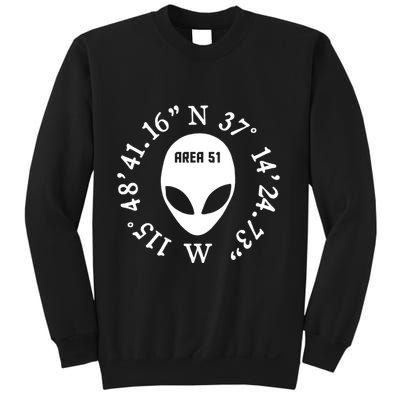 Area 51 Coordinates Ufo Alien Funny Sweatshirt