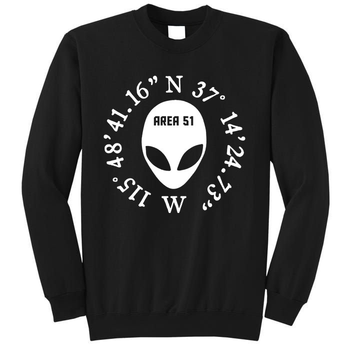 Area 51 Coordinates Ufo Alien Funny Sweatshirt