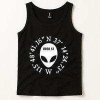 Area 51 Coordinates Ufo Alien Funny Tank Top
