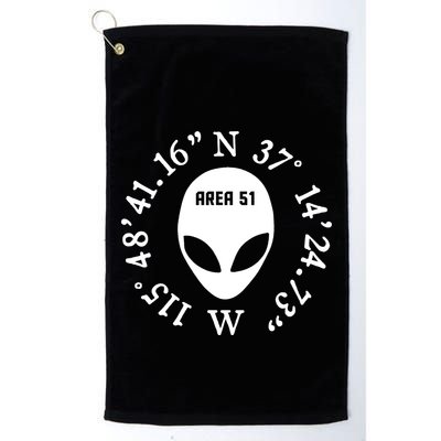 Area 51 Coordinates Ufo Alien Funny Golf Towel