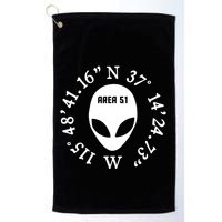 Area 51 Coordinates Ufo Alien Funny Golf Towel