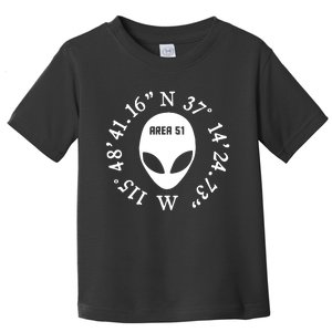 Area 51 Coordinates Ufo Alien Funny Toddler T-Shirt