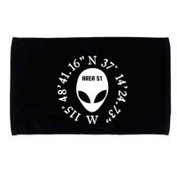 Area 51 Coordinates Ufo Alien Funny Microfiber Hand Towel