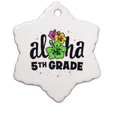 Aloha 5th Grade Fifth Teacher First Day Back to School Ceramic Star Ornament