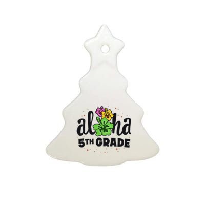 Aloha 5th Grade Fifth Teacher First Day Back to School Ceramic Tree Ornament