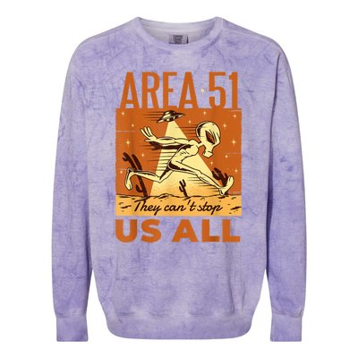 AREA 51 They Can't Stop Us All For Alien Believers Colorblast Crewneck Sweatshirt