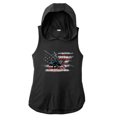 Ah 64 Apache Bringing In The Muscle Veteran Gifts Ladies PosiCharge Tri-Blend Wicking Draft Hoodie Tank