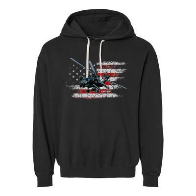 Ah 64 Apache Bringing In The Muscle Veteran Gifts Garment-Dyed Fleece Hoodie