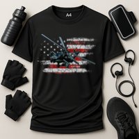 Ah 64 Apache Bringing In The Muscle Veteran Gifts Cooling Performance Crew T-Shirt