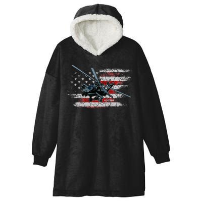 Ah 64 Apache Bringing In The Muscle Veteran Gifts Hooded Wearable Blanket