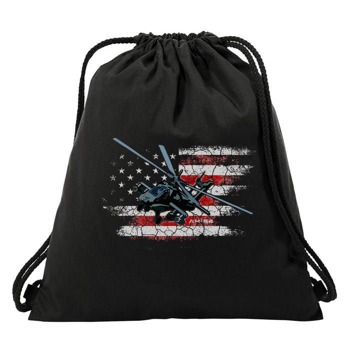 Ah 64 Apache Bringing In The Muscle Veteran Gifts Drawstring Bag