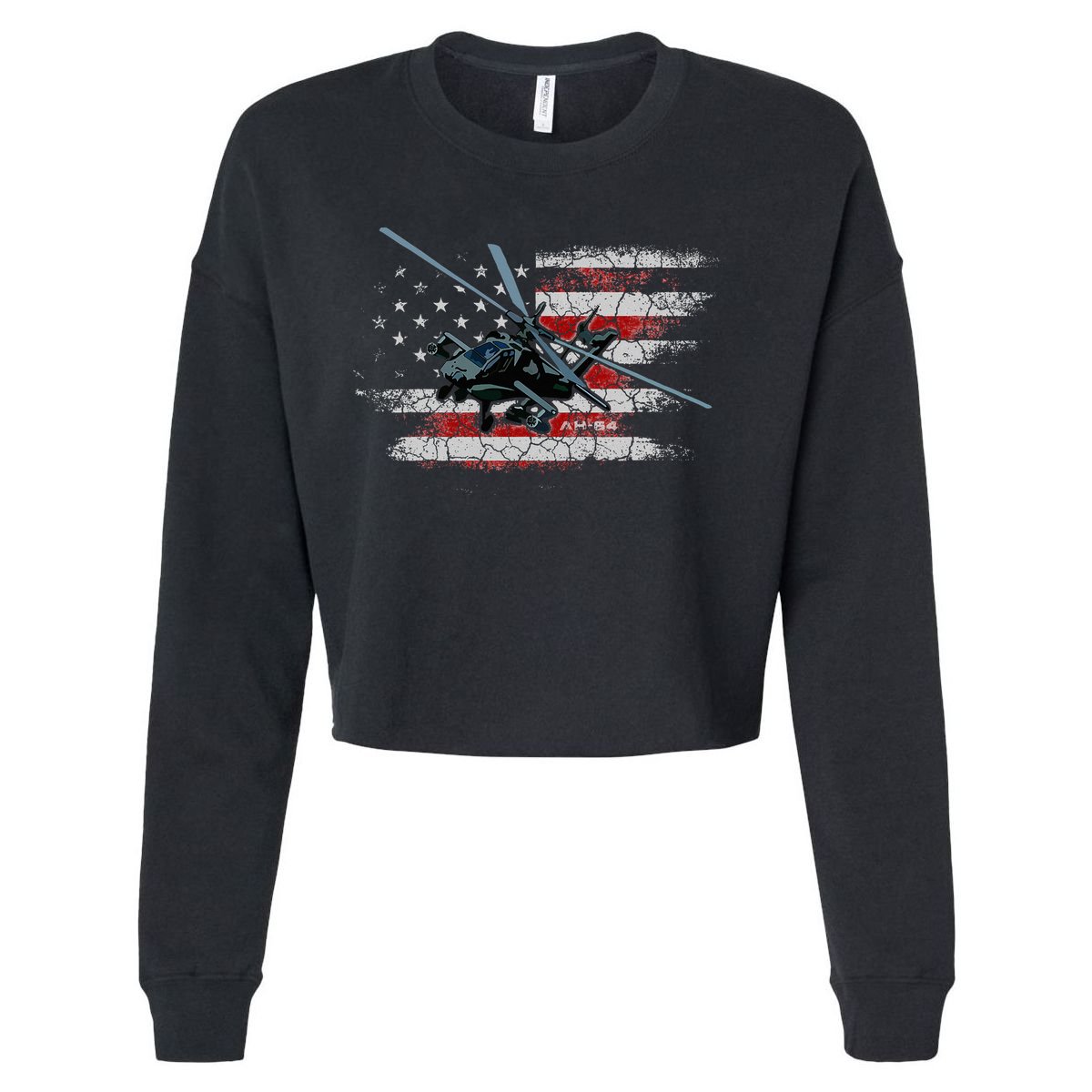 Ah 64 Apache Bringing In The Muscle Veteran Gifts Cropped Pullover Crew