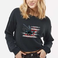 Ah 64 Apache Bringing In The Muscle Veteran Gifts Cropped Pullover Crew