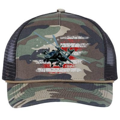 Ah 64 Apache Bringing In The Muscle Veteran Gifts Retro Rope Trucker Hat Cap