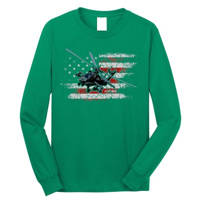 Ah 64 Apache Bringing In The Muscle Veteran Gifts Long Sleeve Shirt
