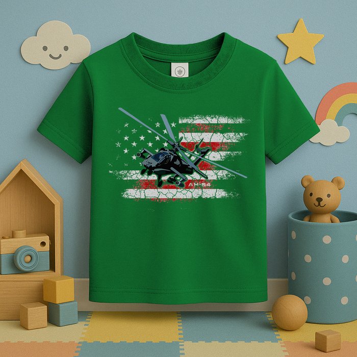 Ah 64 Apache Bringing In The Muscle Veteran Gifts Toddler T-Shirt