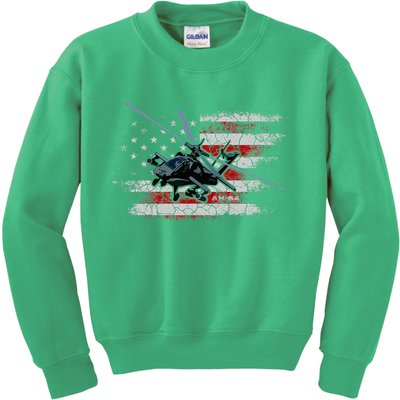 Ah 64 Apache Bringing In The Muscle Veteran Gifts Kids Sweatshirt