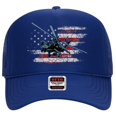 Ah 64 Apache Bringing In The Muscle Veteran Gifts High Crown Mesh Back Trucker Hat