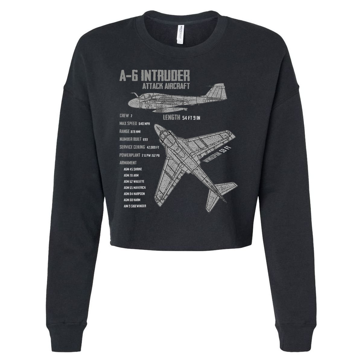 A 6 Intruder Cropped Pullover Crew