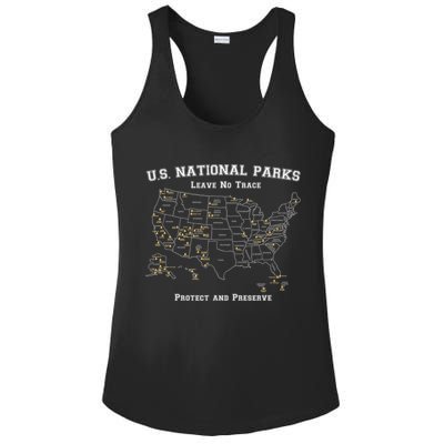 All 63 US National Parks Design For Campers Hikers Walkers Ladies PosiCharge Competitor Racerback Tank