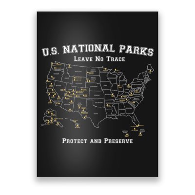 All 63 US National Parks Design For Campers Hikers Walkers Poster