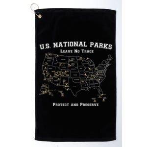 All 63 US National Parks Design For Campers Hikers Walkers Platinum Collection Golf Towel