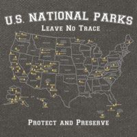 All 63 US National Parks Design For Campers Hikers Walkers Cotton Canvas Backpack