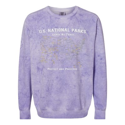 All 63 US National Parks Design For Campers Hikers Walkers Colorblast Crewneck Sweatshirt