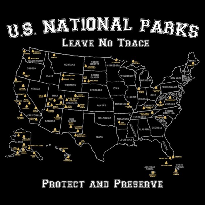 All 63 US National Parks Design For Campers Hikers Walkers Cooling Performance Crew T-Shirt